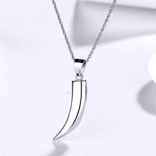 HN10 Sterling Silver 925 Glossy Chili Pendant Necklace for Women 3 Size Necklaces