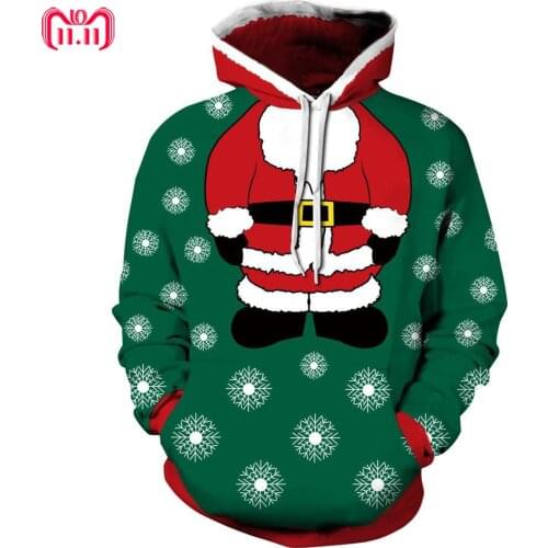 Harajuku Santa Claus 3D Digital Print Streetwear clothes Breathable Men Women Pullover Plus Size Christmas Sweater