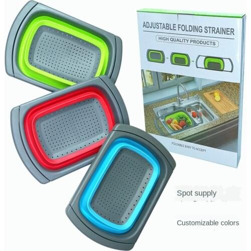 Kitchen Silicone Sink Drain Basket Retractable Folding Creative Fruit Basket Plastic Fruit Basket Catalpa Kitchen Gadgets