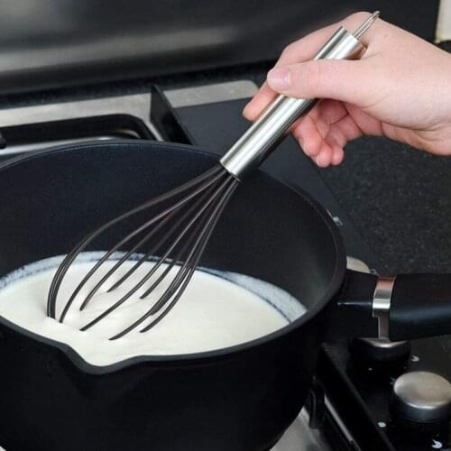 NHBR Silicone Kitchen Whisk Silicone Whisk Egg Beater Very Sturdy Kitchen Wire Balloon 600ºF Heat Resistant 10 Inch
