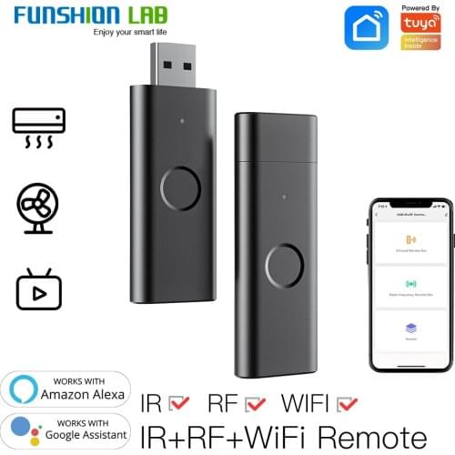 Tuya Smart Infrared WiFi Remote Controller Wireless USB IR+RF Controller for TV Fan Smart Home Automation Alexa Google