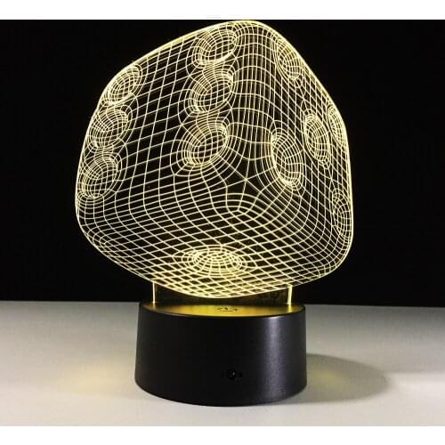 New dice 3D modeling lights seven color touch LED lights with black base,Bluetooth music and remote control available A49