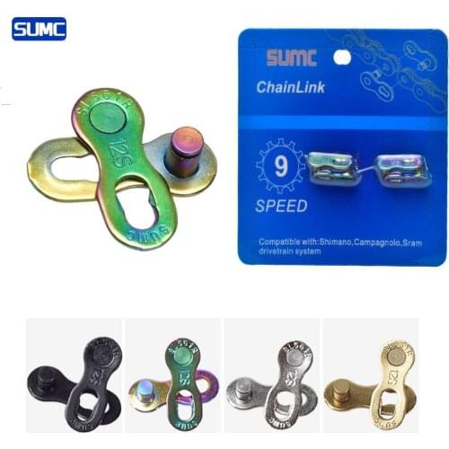 2 Pairs Speed 8 9 10 11 12 Bike Chain Magic Buckle for MTB Road Bike Bicycle, Quick Connect, Rainbow Black Gold Silver