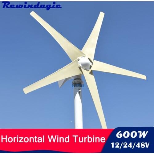 600W 500W 400W Wind Turbine 12v 24v 48v Horizontal Axies Wind Generator With MPPT Controller For Home Use Free Energy