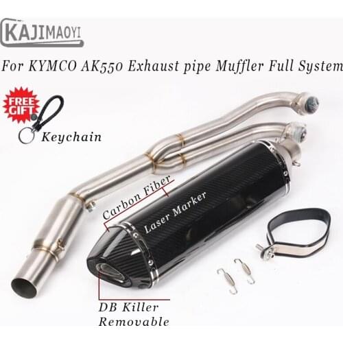 For KYMCO AK550 Motorcycle Exhaust pipe Muffler Full System With Moveable DB Killer Connect Pipe FOR KYMCO AK550
