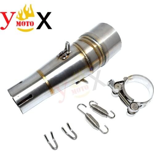 51MM Slip On Middle Exhaust Pipe Mid Link Connection Tube For Kawasaki Ninja 250R 250 2008-2016 Ninja300 13-17 Z250 Z300