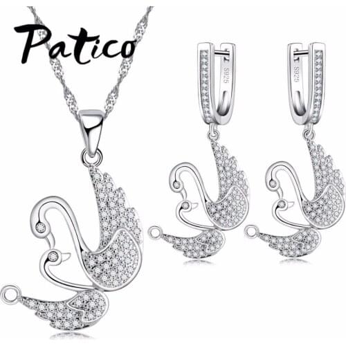 925 Sterling Silver Jewelry Crystal Jewelry Wedding Accessories Jewelry Sets For Brides Necklace And Earring Jewelry