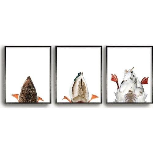 Funny Animals Bird Duck Nursery Wall Art Drake Hen Butt Canvas Poster Print Nordic Decoration Pictures Baby Kids Room Home Deco
