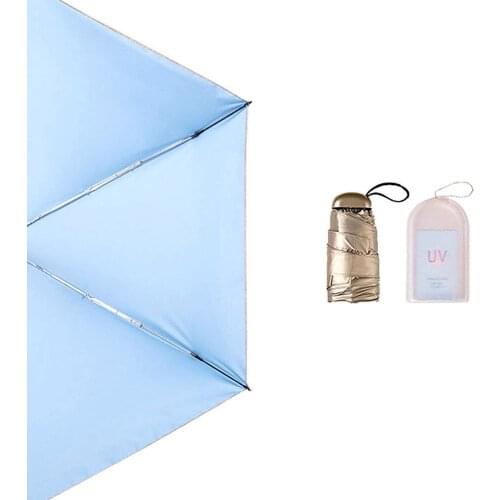 Parasol Titanium Gold Coating Shading Light Paraguas Elegant Anti-UV Double 14cm Anti UV Beach Travel Phone Sun Umbrella