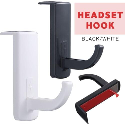 2Pcs Universal Headphone Hook Holder Hanger Desk PC Monitor Headset Stand Rack White/Black Headphones Stand Holder Hook