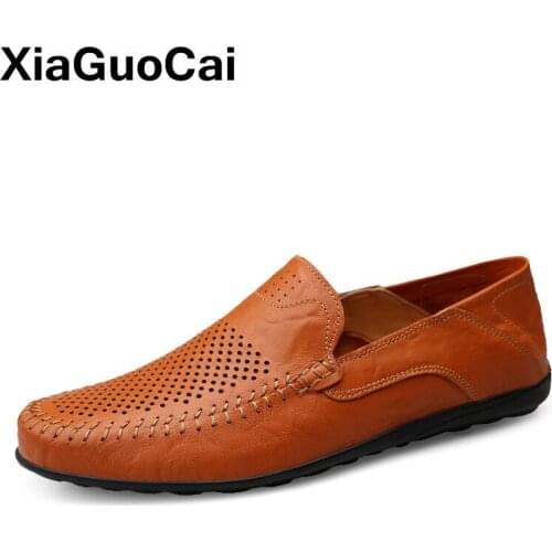 2021 Leather Doug Shoes Spring Autumn Men Casual Shoes Loafers Plus Size Summer Man Flats High Quality Moccasins Fashion Gommino