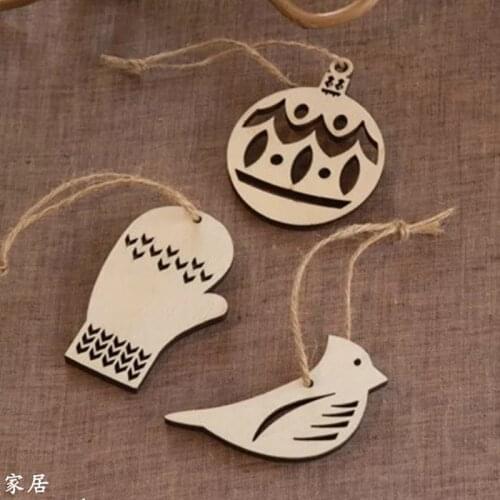 50 free shipping wooden christmas tree ornaments wooden decoration christmas decoration