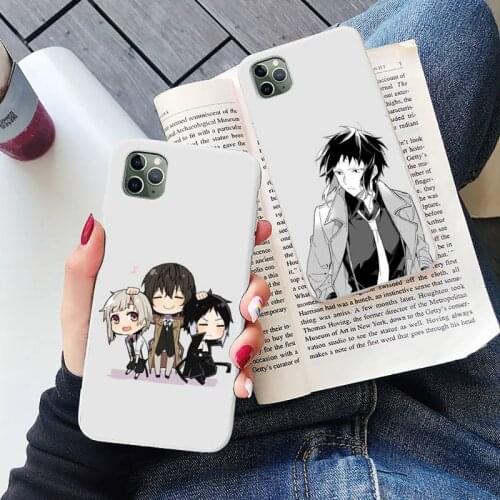 Anime Bungo Stray Dogs Phone Case White Candy Color for iPhone 6 7 8 11 12 s mini pro X XS XR MAX Plus
