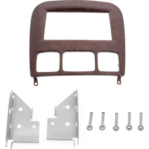 Double Din DVD Audio Dash kit Facia Stereo Trim Frame Panel Fascia for BENZ S class W220 (wooden)1998-2005