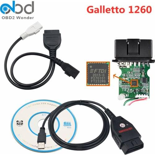Galletto 1260 FTDI FT232RL Chip EOBD2 ECU Flasher Read and Write ECU Chip Tuning Tool Galletto 1260 OBD 2 ECU Flash Tool Cable