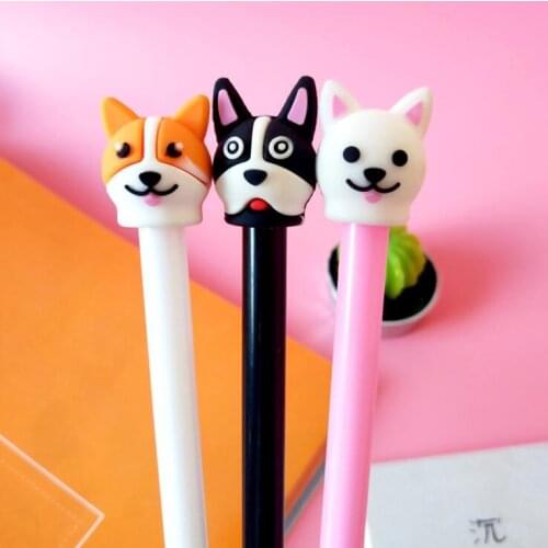MAYA STEPAN 1 PCS Cartoon Cute Kawaii Corgi Dog Stationery School Office Gel Pen Supplies Creative Sweet Pretty Lovely Pens