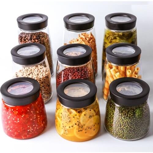 Sealed Glass Storage Jar Coffee Beans Household Honey Tea Sugar Food Cereal Storage Jar Cookie Bocal En Verre Home Items DG50PG