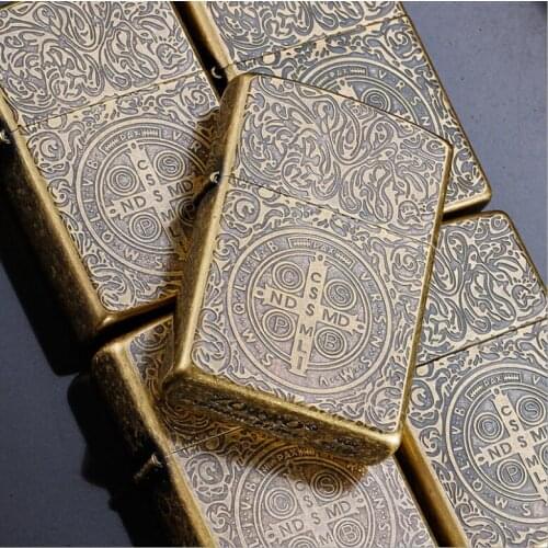 Hong Kong Zorro Kerosene Lighter Original Genuine Pure Copper Shell Gasoline Lighter Engraving Pattern Men Gift