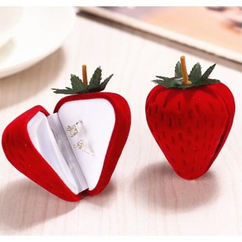 HOSENG Red Color Strawberry Creative Proposal Ring Packaging Box Valentines Day Anniversary Case HS_708