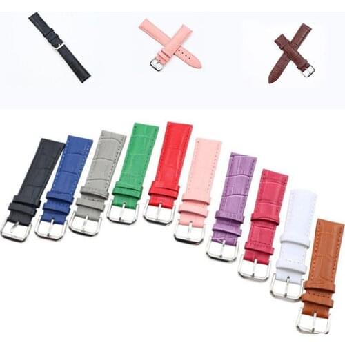 Leather Watchbands 12/14/16/18/20/22/24mm Watch Steel Pin buckle Band Strap High Quality Wrist Belt Bracelet Watch Strap