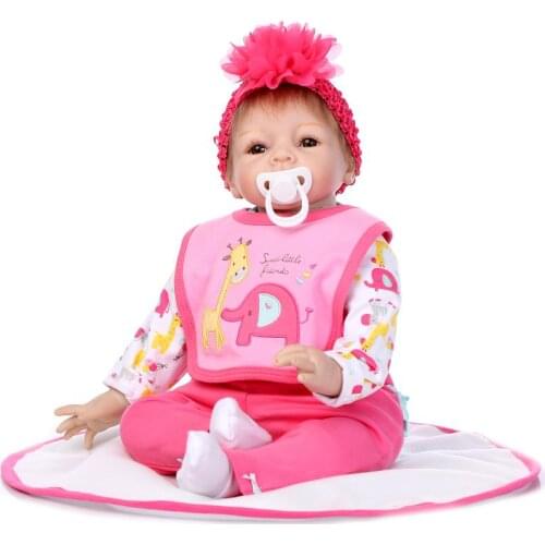 New design 55cm Soft Silicone Doll Reborn Baby 22" Toys For baby New born Birthday Gift For Child Bedtime Early Educational toy