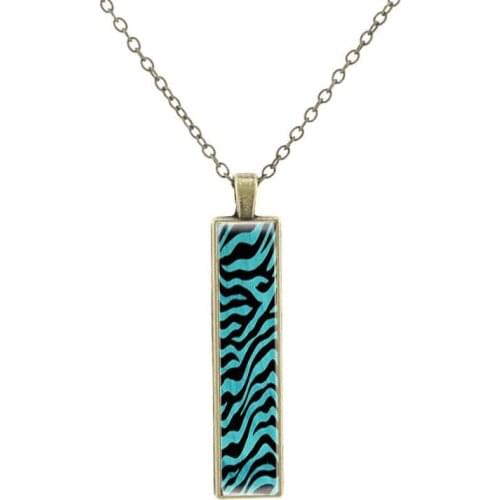 JOINBEAUTY Trend Tiger Stripe Shaped Bronze Chain Mens Jewelry Classic Art Picture Glass Pendant Necklace For Dad