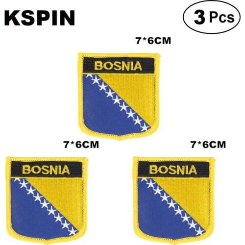 Bosnia Shiled Shape flag patches national flag patches for Cothing DIY Decoration