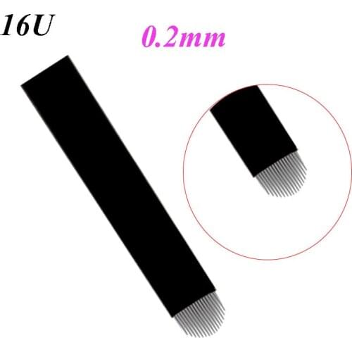 New Arrival Lamina Para Tebori 0.2mm 16u Agulha Pin Tattoo Needles Permanent Makeup Eyebrow Embroidery Microblading Manual Pen