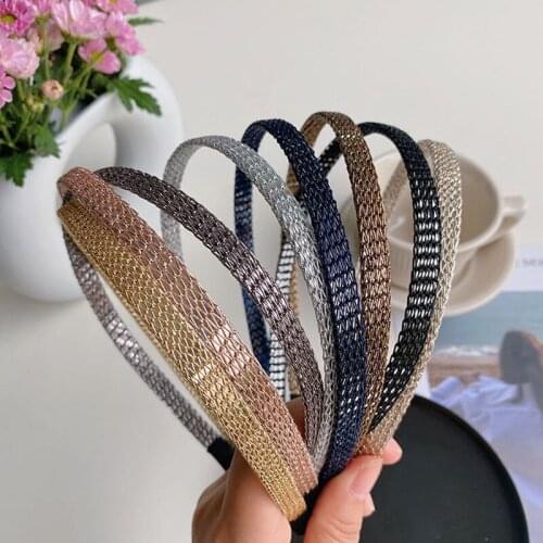 Fine Woven Thin-edged Headband Fashion Hair Accessories Womens Hollow Wash Face Outside Starting Hoop Wild Hair Hoop Headwear