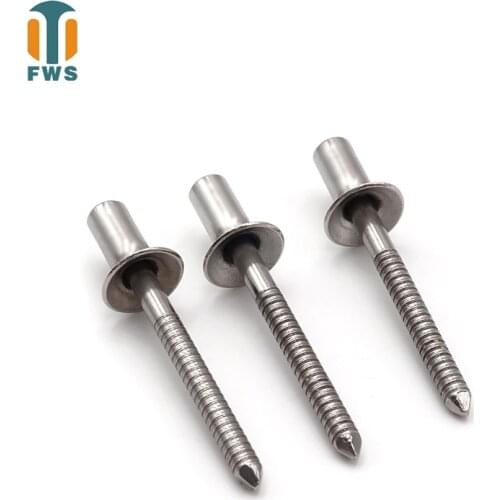 100PCS M6.4*(10-35)mm Stainless Steel Countersunk Head Closed Type Mandrel Blind Rivet Nail Pop Rivet for Furniture Car Aircraft