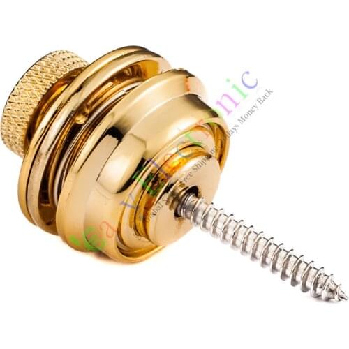 Wholesale and retail 2pc Gold Snap-in Style Guitar Bass Strap Button Locks with Screws audio Parts free shipping