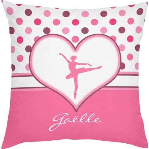 Personalized cherry pink ballet pillowcase custom name Ballet Dancer Cushion cover ballerina shoes personalized girl gift hug pi