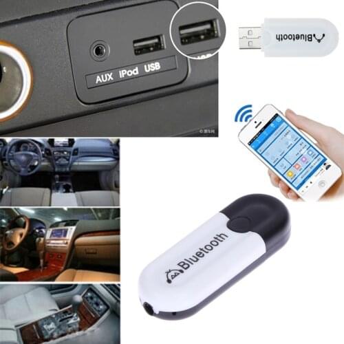 Plastic Bluetooth USB A2DP Adapter Dongle Music Audio Receiver Wireless Handsfree Car Stereo 3.5mm Jack for Auto AUX Smartphone