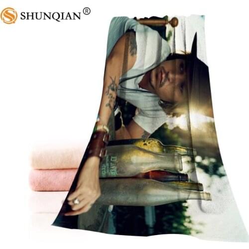 Custom johnny depp Towels Microfiber Fabric Popular Face Towel/Bath Towel Size 35x75cm, 70x140cm Print your picture