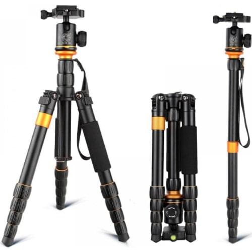 QZSD Q278 Professional Portable Aluminium Alloy Camera Travel Lightweight Tripod & Monopod Stand with Ball Head For Nikon DSLR
