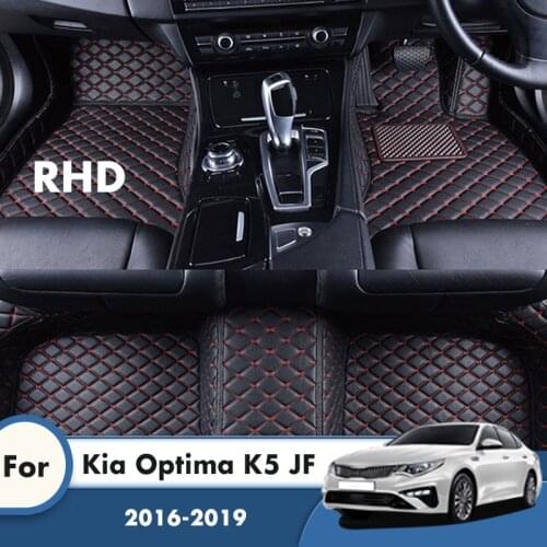 RHD Carpets For Kia Optima K5 JF 2019 2018 2017 2016 Leather Waterproof Car Floor Mats Custom Foot Pads Car Accessories Interior