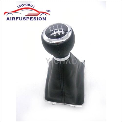 Free shipping 6 Speed Black Car Style Gear Shift Knob Boot Gaiter Frame for VW Passat B6