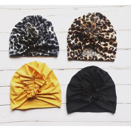 Baby cap Girls Solid Leopard Scarf Elastic Turban Head Wrap Cap baby hats for kids Toddlers photography accessories Soft hat