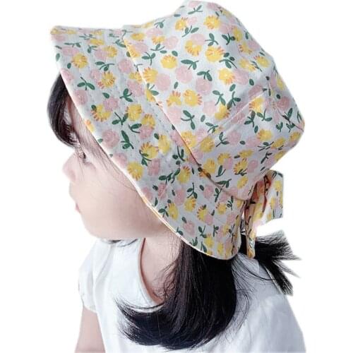 Summer Bucket Hat Baby Cap for Children Baby Boy Hat Newborn Girl Hats Flower Bow Hats Kids Sunhat Toddler Girl Outdoor Visor