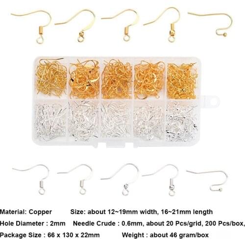 Mixed 120-400Pcs/set DIY Earring Findings Earrings Clasps Hooks Fittings Jewelry Making Accessories Iron Hook Earwire Jewelry