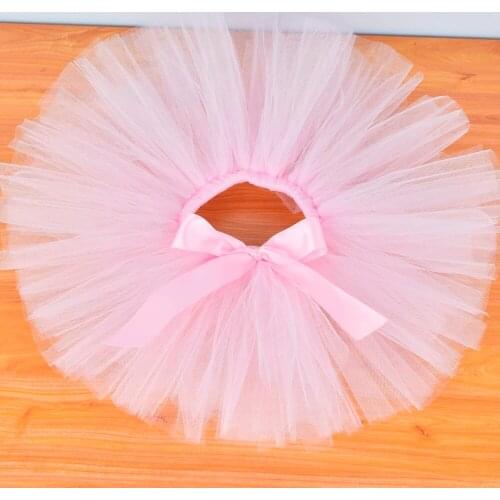Light Pink Fluffy Tutu Skirt Baby Birthday Party Tutus Cake Smash Kids Dance Performance Ballet Pettiskirt Kids Halloween 0-12Y