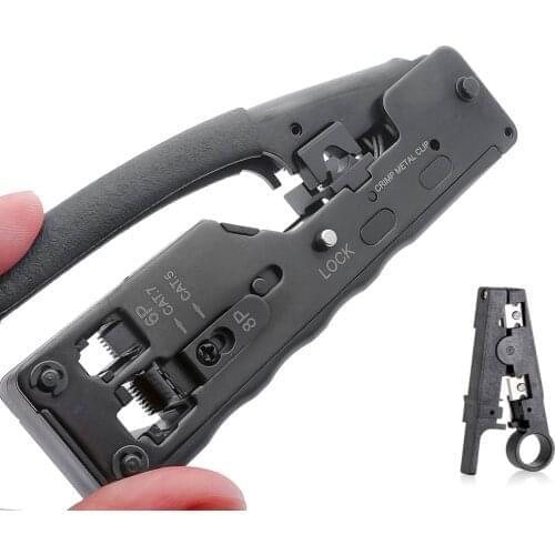 High Quality Network Telecom Crimping Tool For RJ45 RJ11 RJ12 Cat7 Cat6A Cat5e Cat5 Modular Plugs Metal Plier Crimper Tool Combo