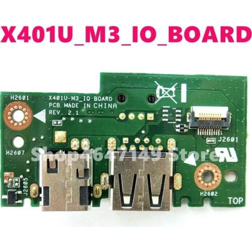 X401U-M3 _IO BOARD For ASUS X501 X301 X401 X401U X501U X301U DC POWER JACK USB Audio USB IO Board Interface Board