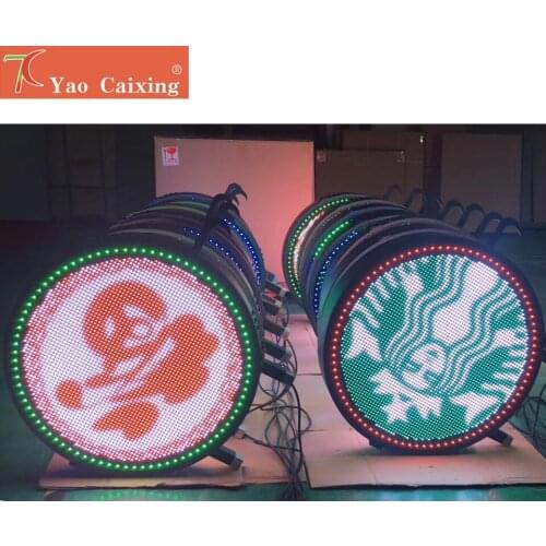 Yaocaising xxxx two sides led circle logo screen outdoor wateproof led sign board