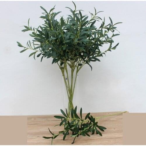 92CM 6 Fork Green Artificial Olive Branch Simulation Plant Olive Home Wedding Decoration Fake Flower Christmas Decoration Flower