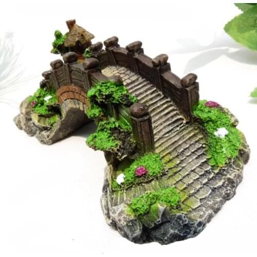 1pcs 28*14*11cm Resin Return To Ancients Style Arch Bridge Ceremonies Aquarium Tortoise Large Fish Tank Scene Artwork Decoration
