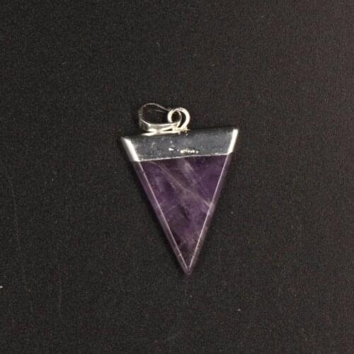 1 PC Amethysts Treat Triangle Rose Crystal Quartz Mountain Crystal Tiger Eye Blue Sand Stone Gem Stone Healing 7 Chakra Pendant