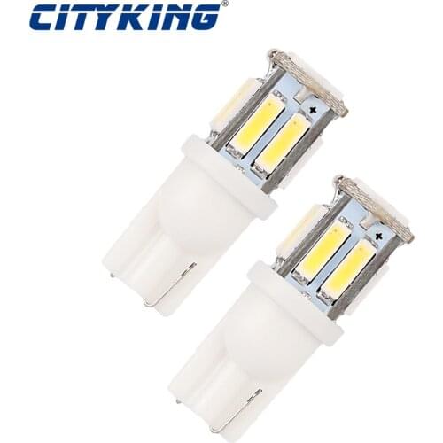 50pcs White Led T10 led 10SMD 7020 T10 W5W LED Bulbs 194 168 led car Signal Lamp Clearance Light Car Width Reading Lamp