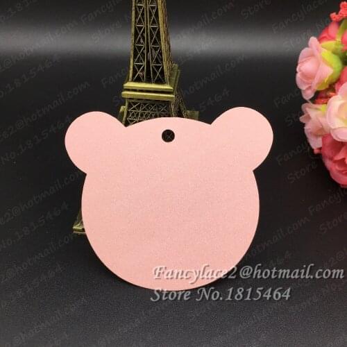 60pcs Bear Head Paper Hang Tags Gift Card Messag Thanks/Greeting Card/Holiday Festival Wish Greeting Paper Card Supplies