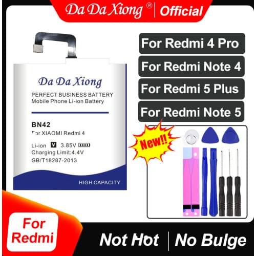 High Capacity BN40 BN41 BN42 BN43 BN44 BN45 Battery For Xiaomi Redmi 5 plus 4 Pro/Note 4 4X /Mi 4/Note 5/Note 2 + Free tool